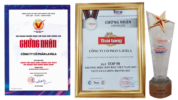 LAVELA VINH DỰ ĐÓN NHẬN DANH HIỆU TOP 50 THƯƠNG HIỆU DẪN ĐẦU NĂM 2023 VÀ HÀNG VIỆT NAM CHẤT LƯỢNG CAO NĂM 2023