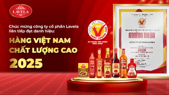 Công ty Cổ phần LAVELA hân hạnh đạt Danh hiệu HÀNG VIỆT NAM CHẤT LƯỢNG CAO LIÊN TIẾP NHIỀU NĂM LIỀN